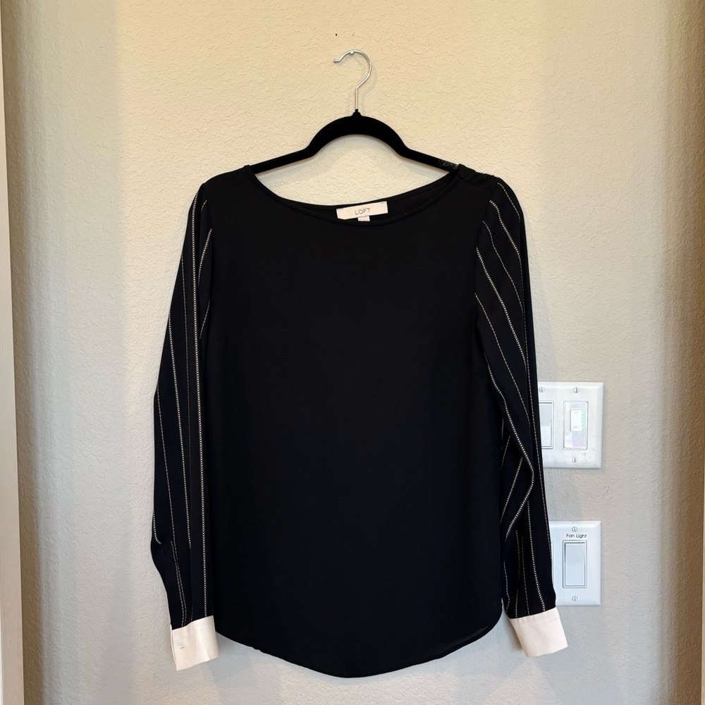 Loft black blouse - long sleeve